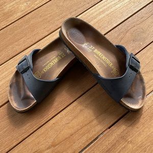 Birkenstock single strap navy sandals - bought in France